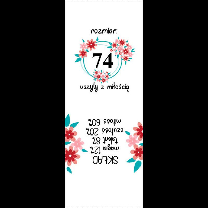 Mädchen Textillabel "BLUMEN" PL - 9 Stck Set / Größe nach Wahl