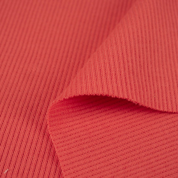 Rib Jersey fabric Unicolour - CORAL (D-169)
