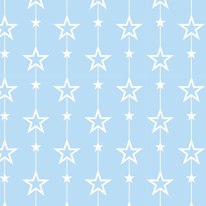 WHITE  STARS (CHAINS) / light blue