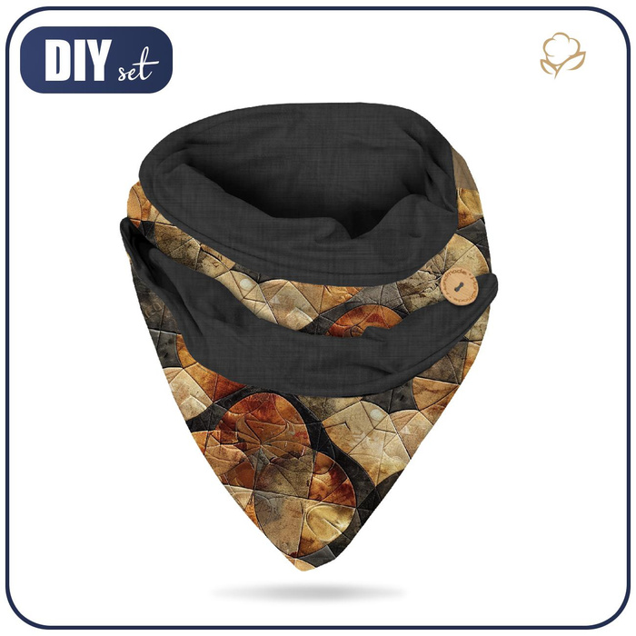 BUTTON SCARF - batik quilt wz.3 - sewing set