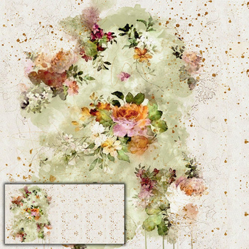 WATERCOLOR FLOWERS PAT. 3 - PANORAMIC PANEL (80cm x 155cm)