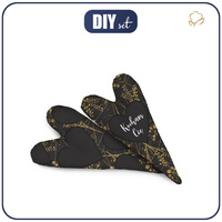 DECORATIVE HEARTS - KOCHAM CIĘ / LEAVES pat. 12 (gold)