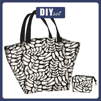 XL Tasche mit Utensilientasche 2 in 1 - LEAVES wz.2 - Nähset