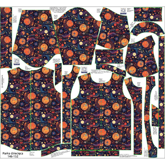 KINDERPARKA (ARIEL) - COSMIC GALAXY M. 1 - Nähset (134/140)