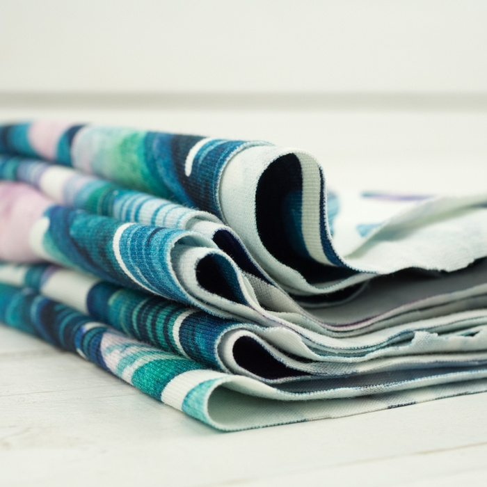 AQUARELL BLÄTTER - bio single jerset mit Elastan TE210 Sommersweat