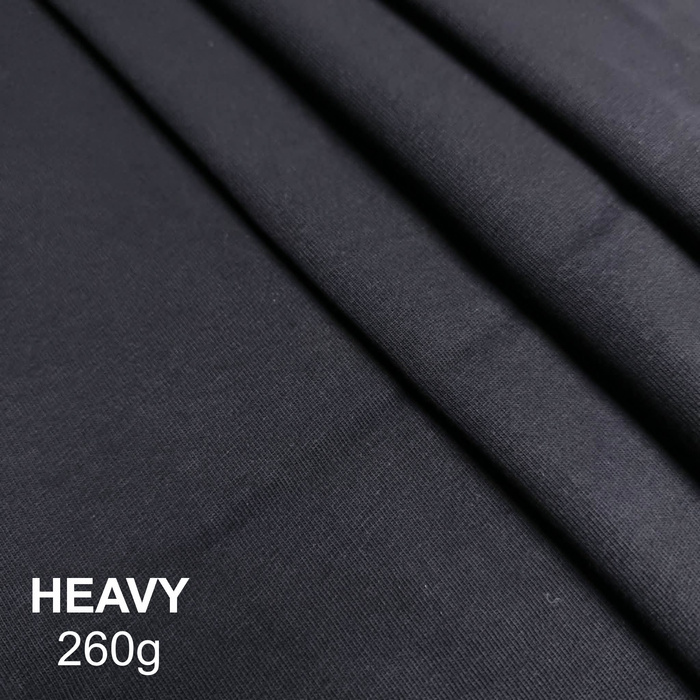 Single Jersey HEAVY 260gsm / 100% Cotton - BLACK