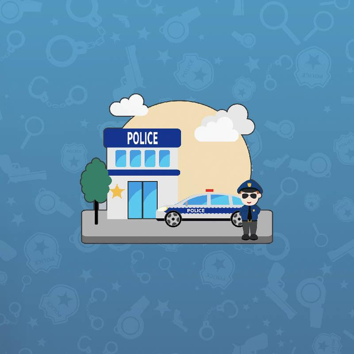 Longsleeve - POLICJA / niebieski - single jersey (122/128)