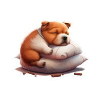 SLEEPING DOG - panel (75cm x 80cm) SINGLE JERSEY