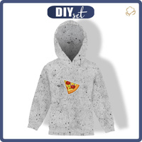 DĚTSKÁ MIKINA S KAPUCÍ (ALEX) - PIZZA - teplákovina 146/152