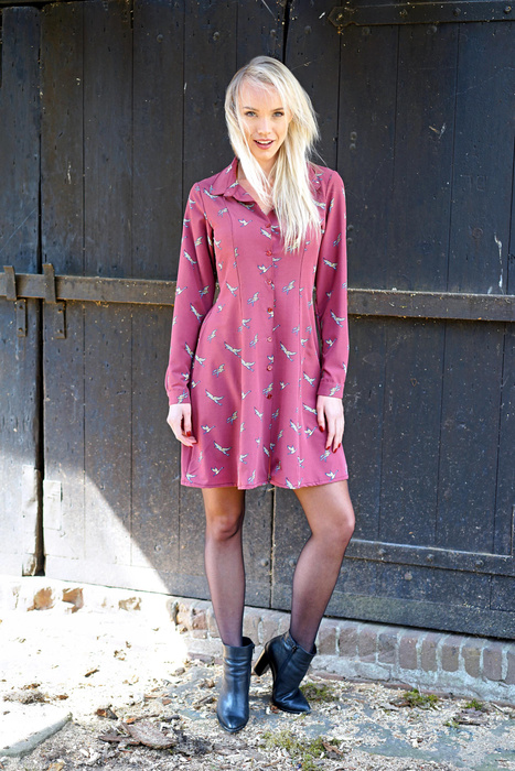 BIRD DANCE / maroon - Clothing woven fabric 