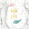 CHILDREN'S PAJAMAS " MIKI" - PASTEL FEATHERS (WILD & FREE) - Elastic cotton knit fabric (86/92)