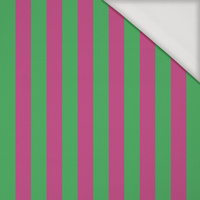 PINK-GREEN STRIPES - Jersey wiskozowy