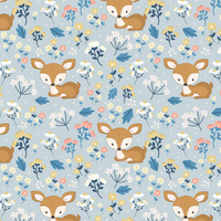 DEERS ON A MEADOW pat. 2 - Cotton woven fabric