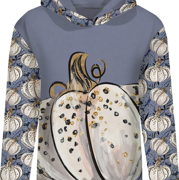 BLUZA DAMSKA (POLA) CLASSIC Z KAPTUREM - ZACZAROWANA DYNIA (ZACZAROWANA NOC) -  dzianina pętelkowa - M