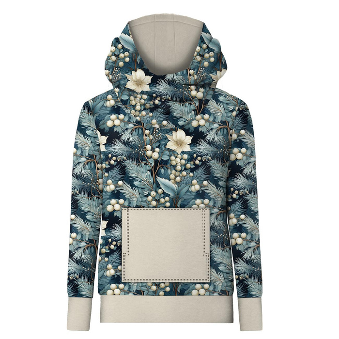 BLUZA Z KAPTUREM UNISEX (HYDRA) - WINTER FLOWERS WZ. 2 - zestaw do uszycia L