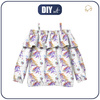 Bardot neckline blouse (VIKI) - FAIRY WORLD pat.14 (UNICORN) - sewing set - 98-104