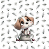 WINTER ANIMALS wz.20 - panel (60cm x 50cm)  Cotton woven fabric