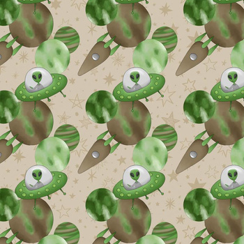 UFO A PLANETY (OBLAST 51) - organický úplet single jersey s elastanem