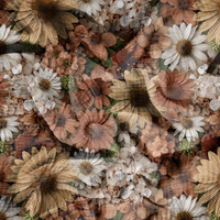 AUTUMN FLOWERS WZ. 30 - Mušelín bavlněný