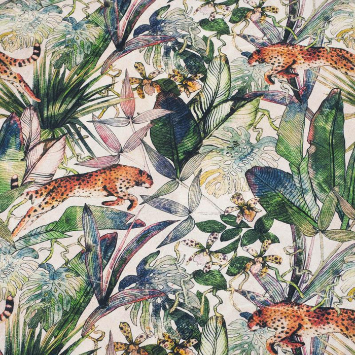 CHEETAH / leaves - Waterproof woven fabric