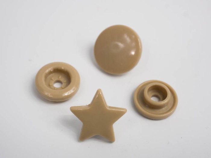 Fasteners KAM stars 12 mm beige 10 sets