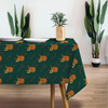 AUTUMN TWIGS AND PUMPKINS / bottle green (RED PANDA’S AUTUMN)- single jersey with elastane ITY