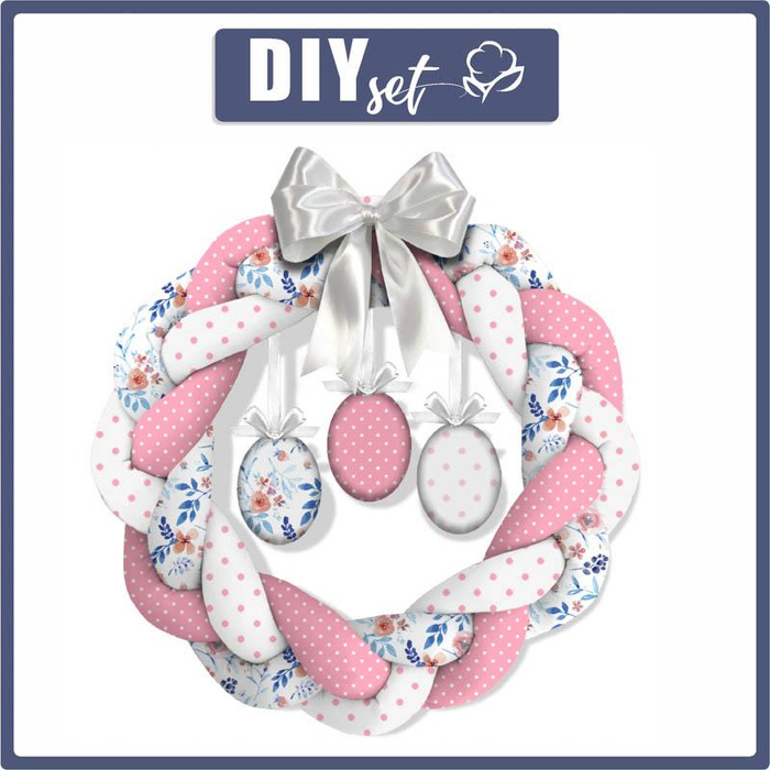 EASTER WREATH - PAINTED PEONIES / white - sewing set