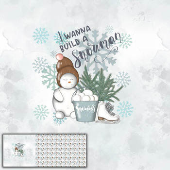 I WANNA BUILD A SNOWMAN (WINTER IN THE CITY) - PANORAMIC PANEL (60cm x 155cm)