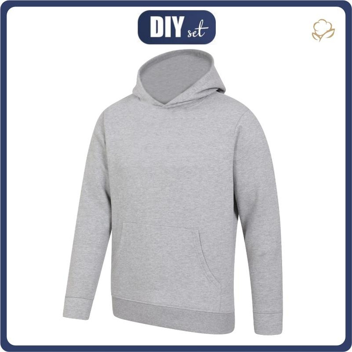 MEN’S HOODIE (COLORADO) - melange light grey - sewing set L