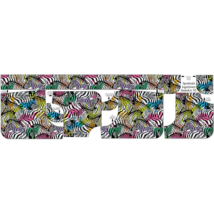 Women’s boardshorts - RAINBOW ZEBRAS NO. 2 XL