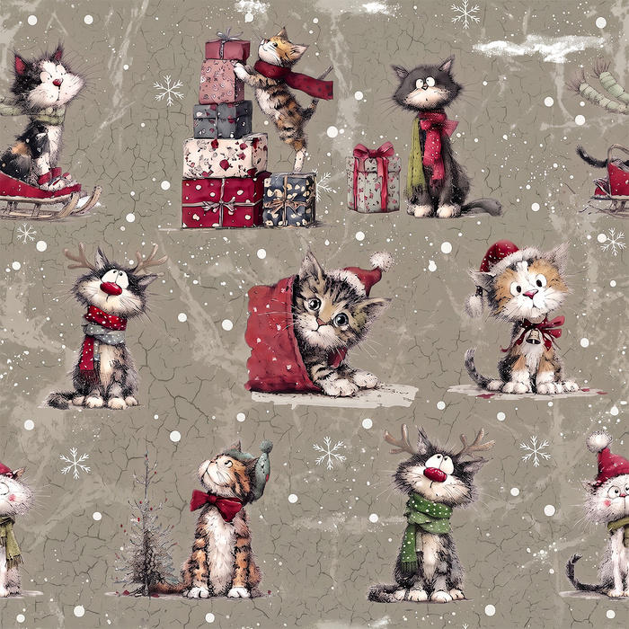 CHRISTMAS PETS WZ. 4 - Cotton muslin