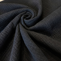 Cotton Muslin Double Gauze - BLACK