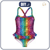 Girl's swimsuit (98-104) - HOLOGRAPHIC RAINBOW WZ. 1 - sewing set