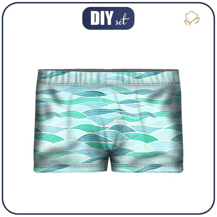 Kąpielówki dla chłopca - FALE WZ. 2 / błękitny 98-104