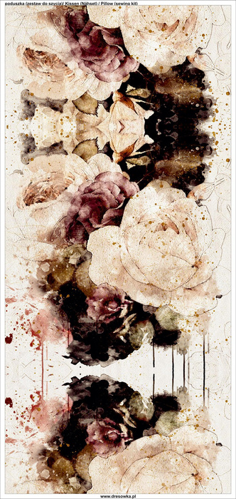 KISSEN 45x45 - WATERCOLORS FLOWERS MS. 4 - Velours - Vorderseite + Rückseite