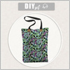 SHOPPER BAG - MINI LEAVES AND INSECTS PAT. 1 (TROPICAL NATURE) / black - Waterproof woven fabric - sewing set