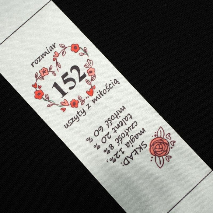 Mädchen Textillabel - Größe 50 - 4 Stck Set