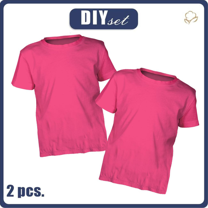 2-PACK - BASIC KINDER T-SHIRT - HIMBEERE (DARK PINK) - Nähset