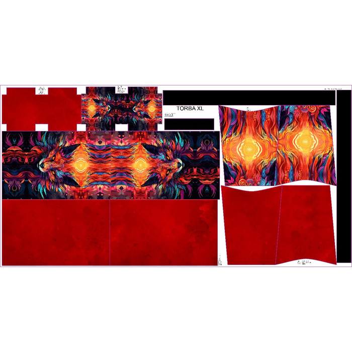 XL Tasche mit Utensilientasche 2 in 1 - COLORFUL FOX - Nähset