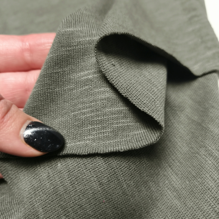 Baumwoll-Slubjersey mit Bio-Baumwolle 170g - DUNKLE OLIVE D-50 