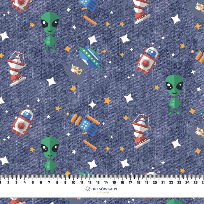 IN THE SPACE PAT. 3 (SPACE EXPEDITION) / ACID WASH DARK BLUE - single jersey with elastane