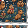 CHRISTMAS CAPYBARA - Cotton woven fabric