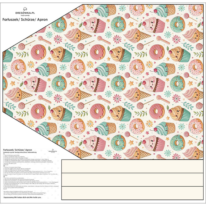 APRON - SWEETS pat.8 - sewing set