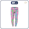 GIRLS THERMO LEGGINGS (DORA) - NEON SNAKE'S SKIN PAT.1 - sewing set