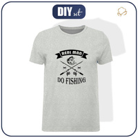 PÁNSKÉ TRIČKO - DO FISHING / melír světlé šedý - single jersey