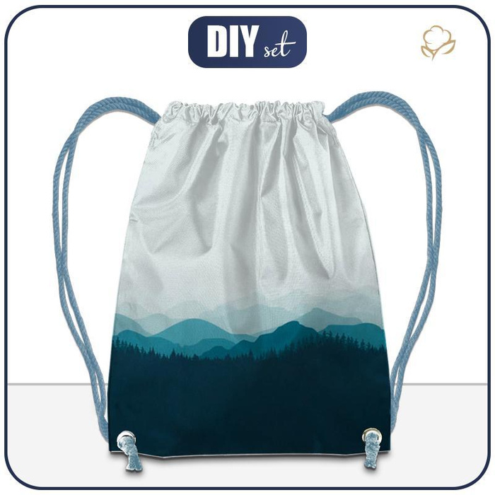 GYM BAG - MOUNTAINS / baby blue - big