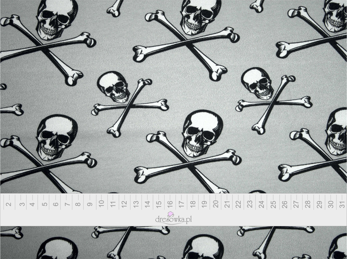 Skulls and bones - single jersey with elastane TE210
