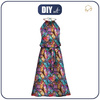 DRESS "DALIA" MAXI - BUTTERFLIES / STAINED GLASS - sewing set XXS-XS