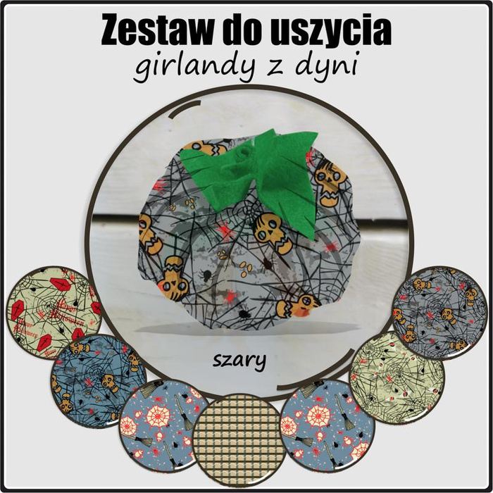 Girlanda z dýně / šedivá– Sada