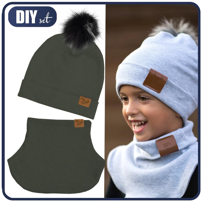 DARK OLIVE - Cap and loop creative sewing set